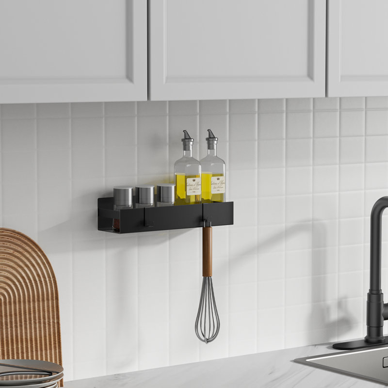 Panier de douche mural en acier inoxydable, Noir mat