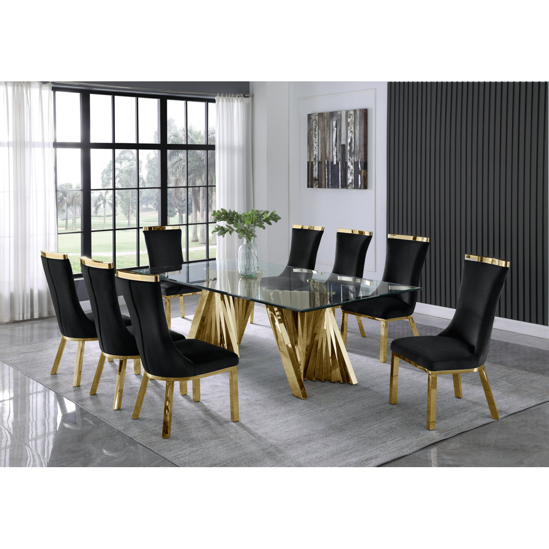 8 - Person Double Pedestal Dining Set Best Quality Furniture Chair 