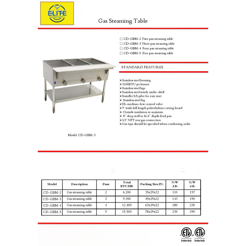 Elite Kitchen Supply 6200 BTU Steamer