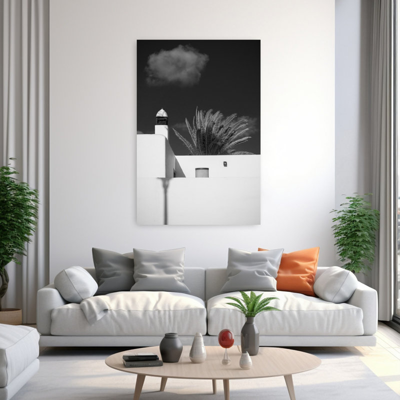 Art contemporain, art contemporain contemporain abstrait palmier, H 60 po x l 40 po