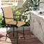 Tabourets de bar brun clair, 2 chaises pivotantes à 360 degrés avec structure en acier et tissu à mailles élevées pour patio, balcon, tabourets de patio près de la piscine, filet d'accoudoirs, bord de piscine, cour arrière