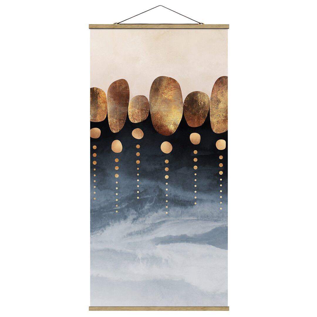 Kunstdruck Abstract Golden Stones von Elisabeth Fredriksson