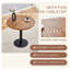 31.5" Round Dining Table with Dark Wood Grain & Annular Texture - Modern Pedestal Bistro Table for Small Spaces
