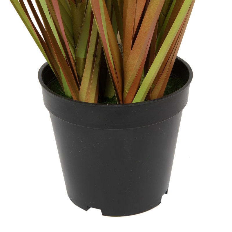 Modern Outdoor Tabletop Faux Grass Arrangement in Sleek Pot