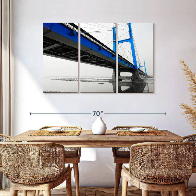 Lilie Suspension Bridge en bleu, H 48 po x l 74 po