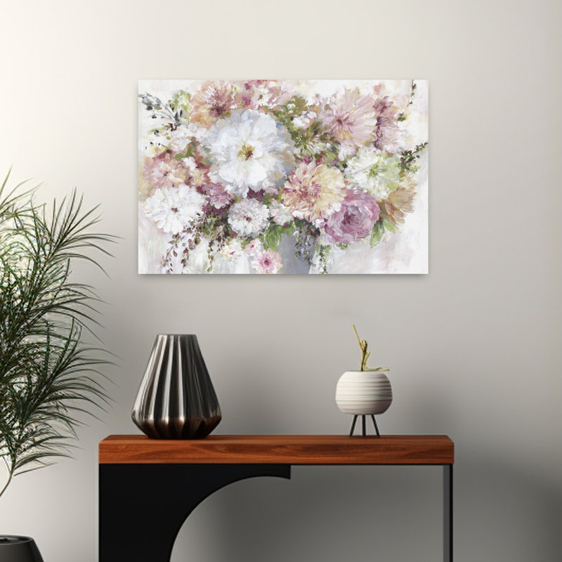 Bouqet délicat, élégant, romantique, art floral, H 16 po x l 24 po