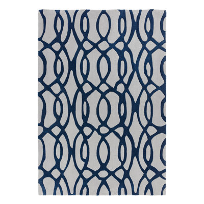 Louise Geometric Wool Hand Woven Area Rug
