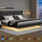 Glyniss Floating Upholstered Metal Platform Bed-70255337