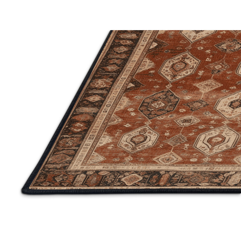 Tapis brun lavable à la machine, Rectangle 7 pi x 9 pi