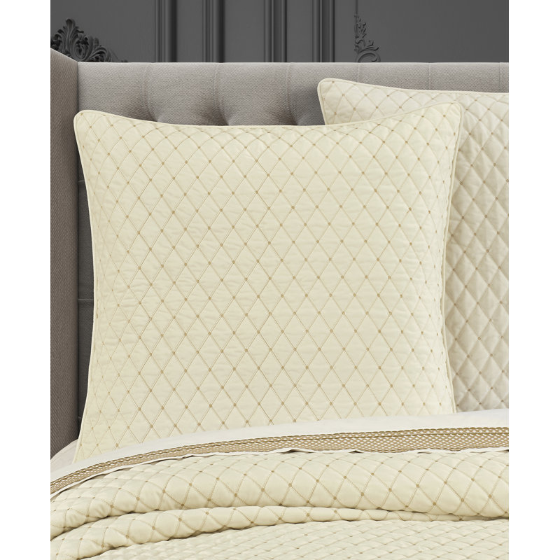 Grandeur - Winter White Euro Quilted Sham