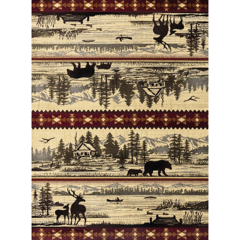 Tapis crème en polypropylène 7 pi 10 po X 3 po, taches et thème, saleté, Rectangle 7 pi 11 po x 10 pi 2 po