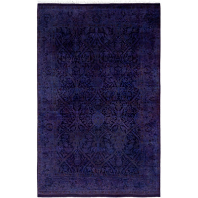 Overdyed One-of-a-Kind 4' 0" X 6' 2" Hand Knotted Area Rug