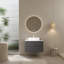 Meuble-lavabo flottant mural moderne de 30 po avec lavabo vasque, armoire de rangement rayée en contreplaqué avec 2 tiroirs, lavabo en céramique blanche et comptoir blanc Carrara