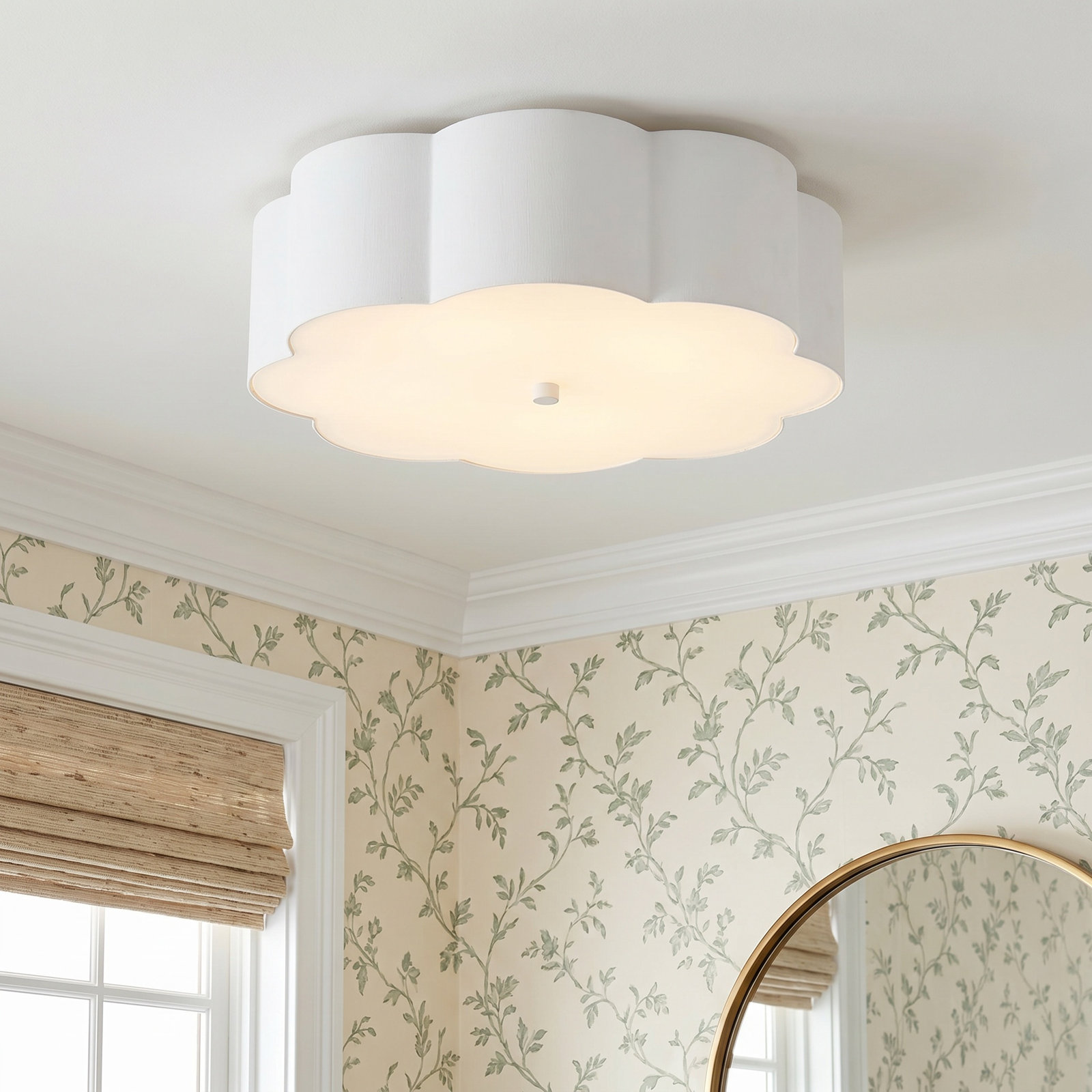 Embry 3-Light Flush Mount, White, White