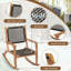 Ensemble 2 pièces de chaises berçantes de patio avec siège et dossier en rotin d'osier-531578242