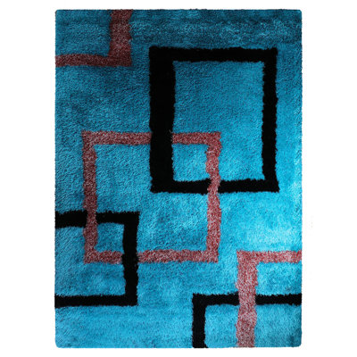 Tapis à poils longs en polyester touffeté à la main Akzel