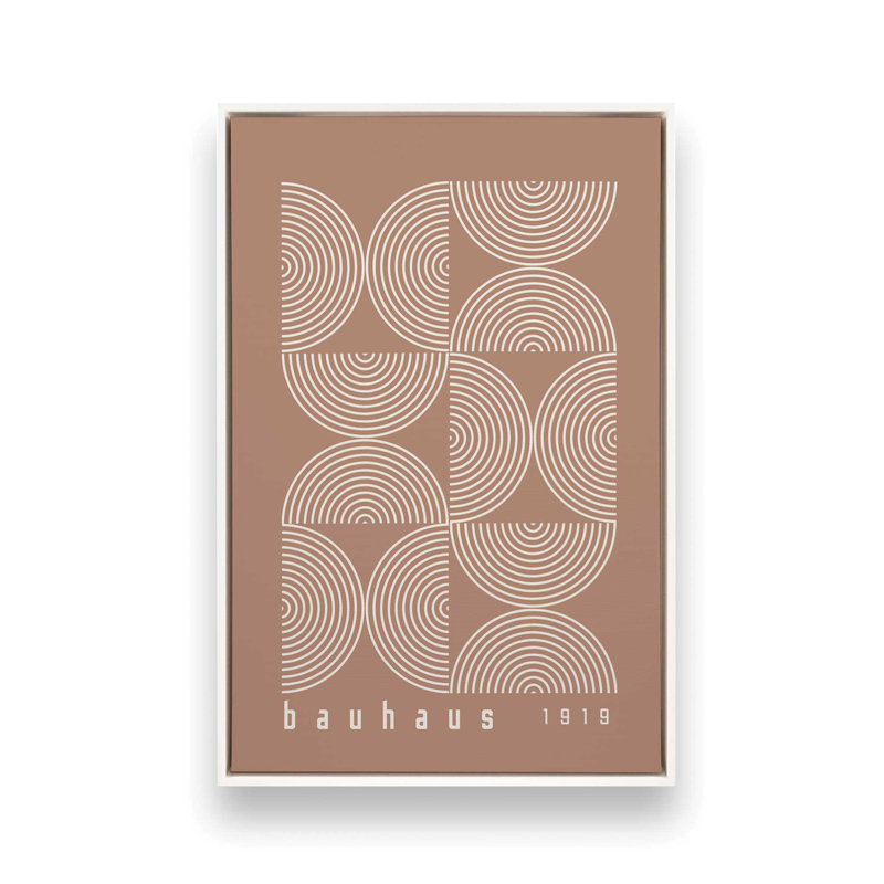 Impression sur toile Brown Bauhaus Composition II , H 18,75 po x l 12,75 po, Blanc opaque