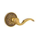 Cortina Wave/Drop Privacy (Bed & Bath) Door Lever with Round Rosette