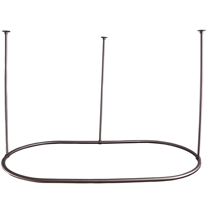 48'' Oval Shaped Shower Curtain Rod, Brushed Nickel