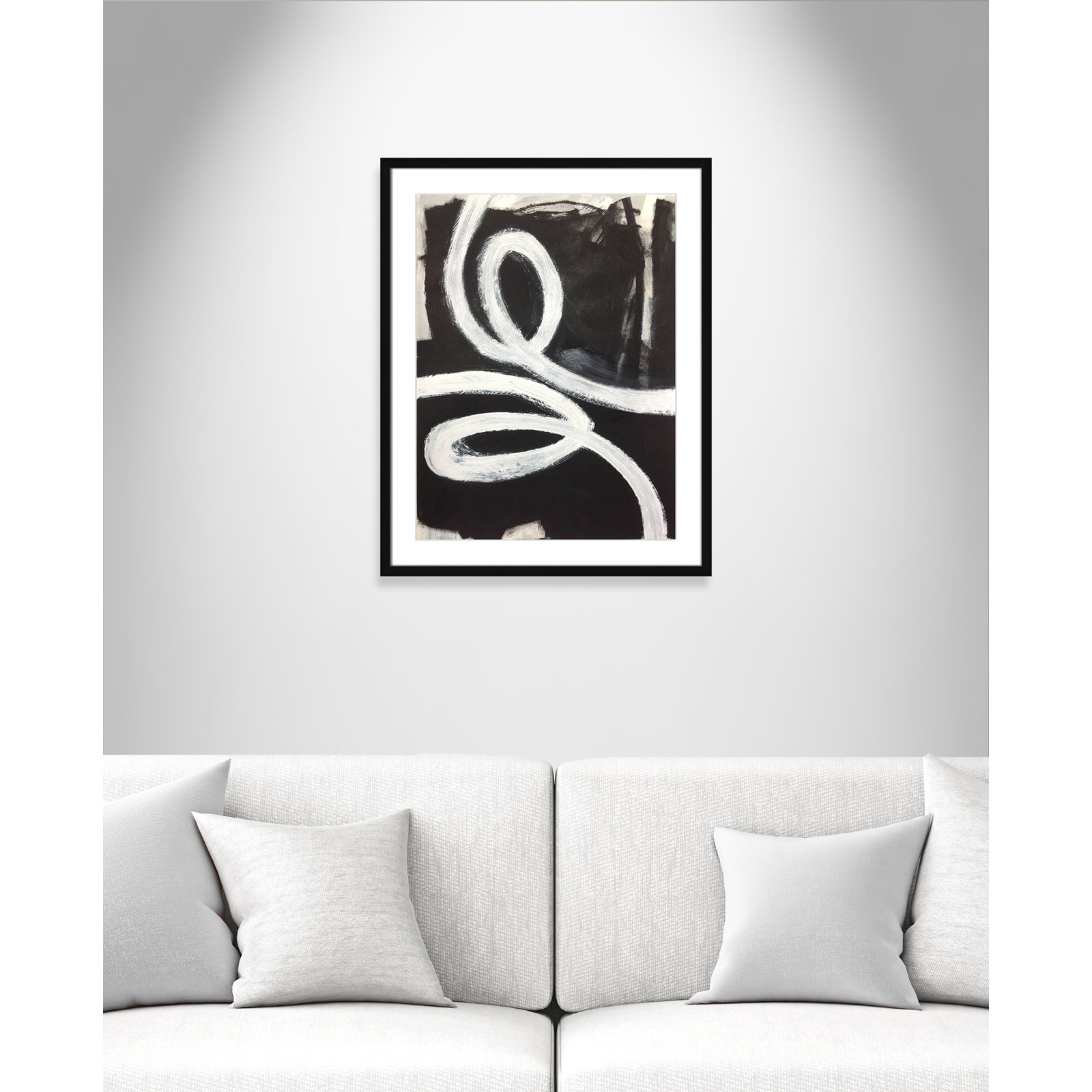 Bronte "Swirly Swirls I" Print, 29.5" H x 23.5" W x 2" D, Black Box Framed, Yes