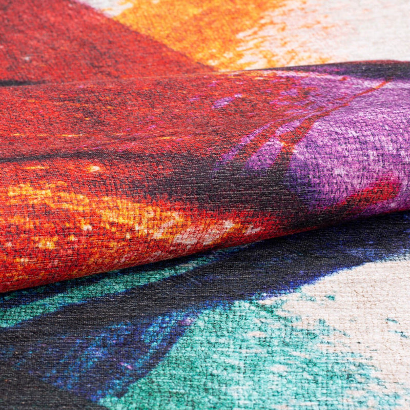 Premium Machine Washable Carpet, 4.6 x 6.2 Feet, 100% Polyester, 1850 g/m² | Pile Height: 0.2 Inches | Eco-Friendly Recycled Poly Cotton Underside | Perfect for Living Room, Bedroom, and High-Traffic Areas