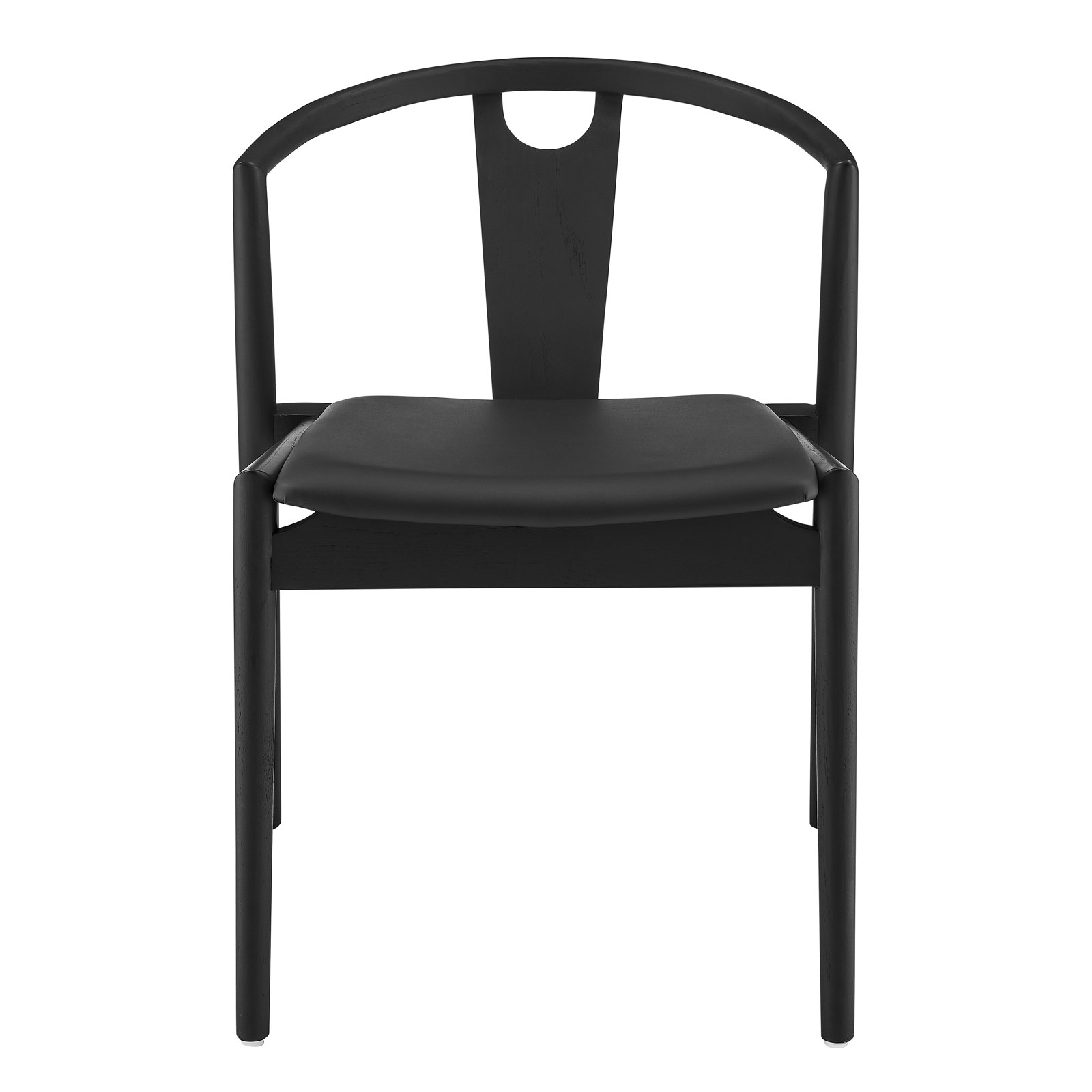 Ambra Vegan Leather Dining Chair, Black Faux Leather, 2