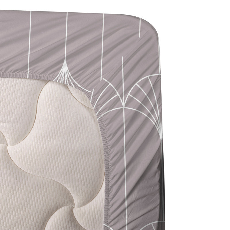 Ensemble de draps à motif de feuilles de palmier 4 pièces Ambesonne, Ensemble de draps pour lit simple TG avec 1 taie d