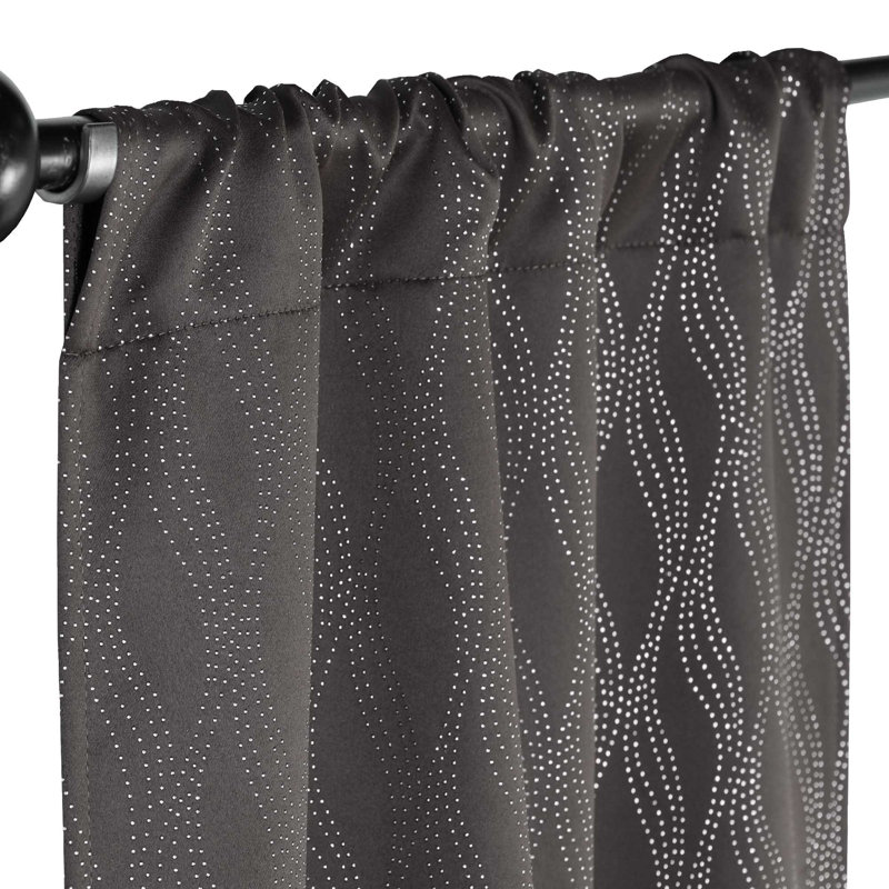Paire de rideaux obscurcissants en polyester à texture moderne Vedder, Gris anthracite, l 26 po x L 63 po