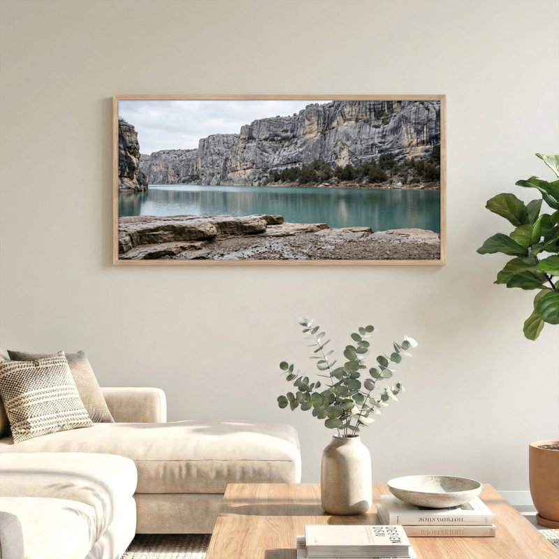 «Mountain Lake», reproduction d'art sur toile, ensemble de 1, L 58 po x H 28 po, Naturel