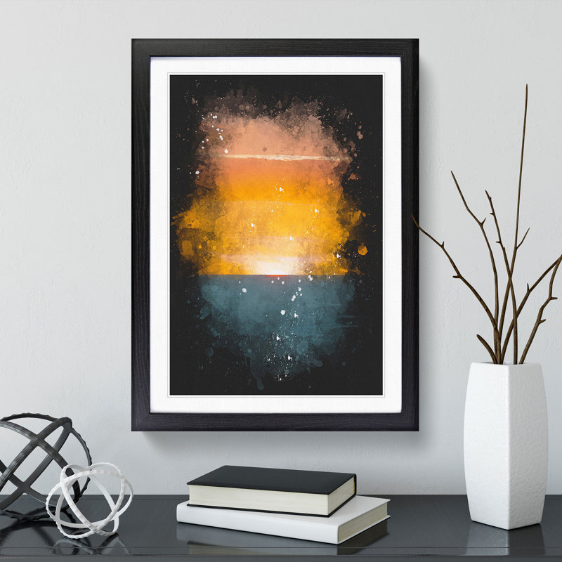Sunrise Horizon - Framed Print, 87cm H x 62cm W x 2cm D, Black Framed