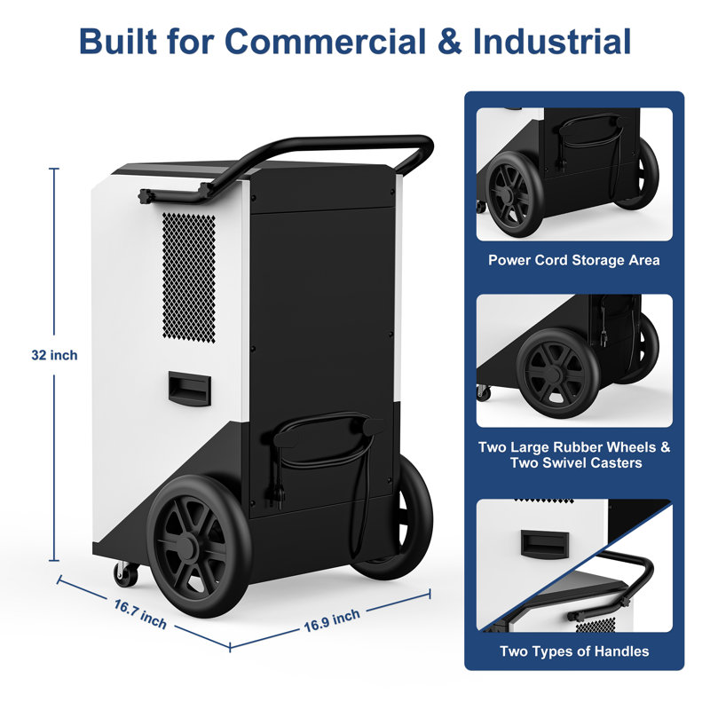 Déshumidificateur commercial AVAHUM 250 chopines, technologie anticorrosion pour 6500 pi, Canalisation par gravité