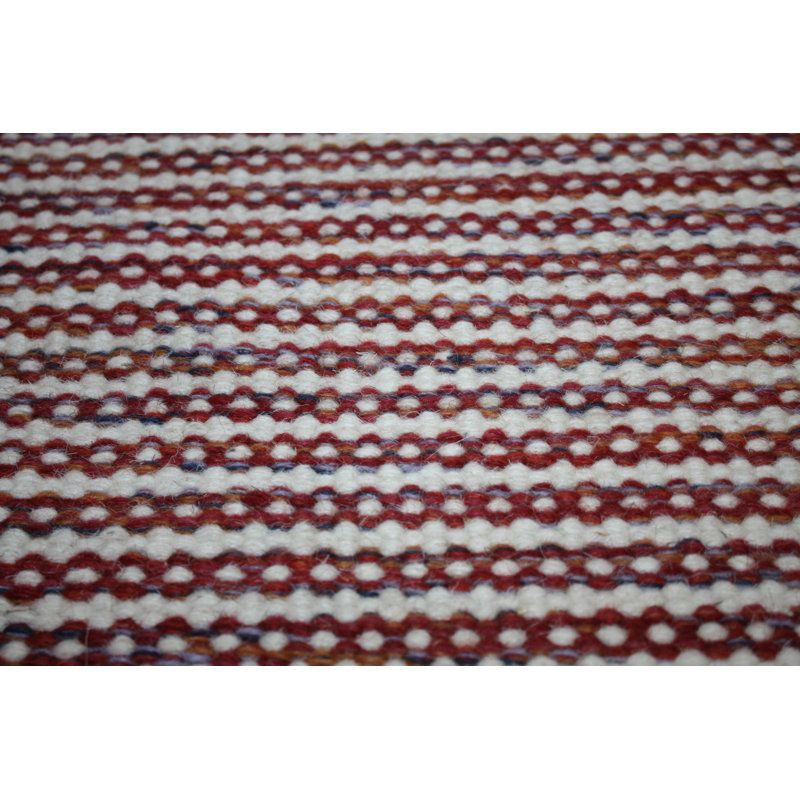 Herault Striped Wool Hand Woven Area Rug, Rectangle 140 x 200cm