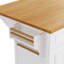  Îlot de cuisine 52 po avec abattant, chariot de cuisine roulant avec armoire de rangement, porte-épices, porte-serviettes, tablette réglable, bleu gris-242405264