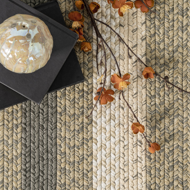 Tapis intérieur / extérieur beige Fieldbrook, Ovale 8 pi x 10 pi