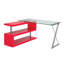 Folden L-Shaped Glass Top Computer Desk-813790375