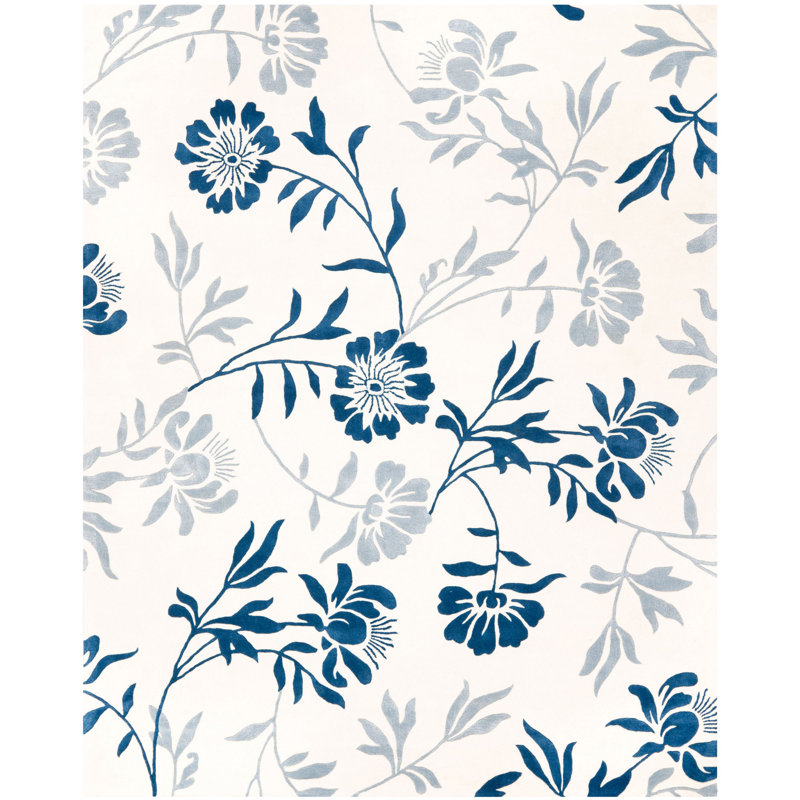 Tapis floral en laine touffeté à la main Cerda, Rectangle 5 pi x 8 pi
