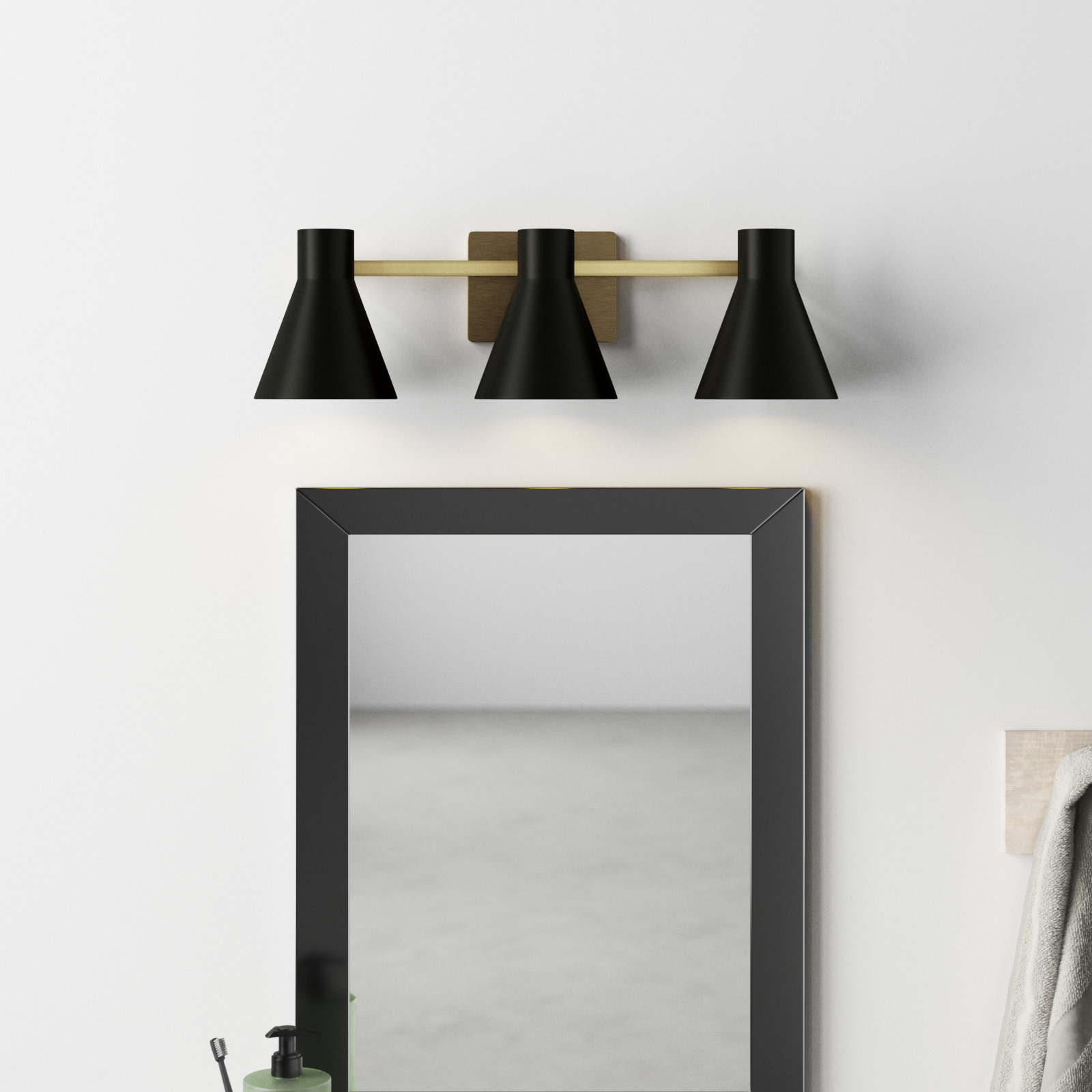 Byers 3-Light Dimmable Vanity Light, Gold, Yes