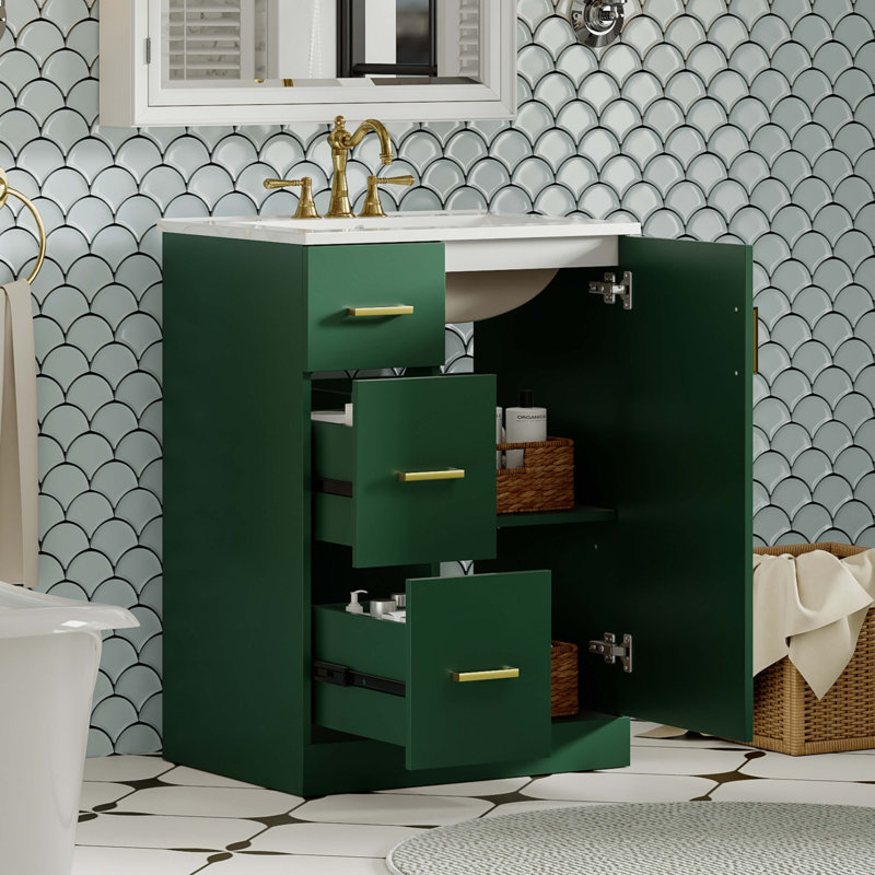 Meuble-lavabo moderne 24 "avec lavabo, Vert