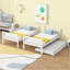 Lit simple superposé en bois d'hévéa simple avec lit gigogne, convertible en lit simple-106845176