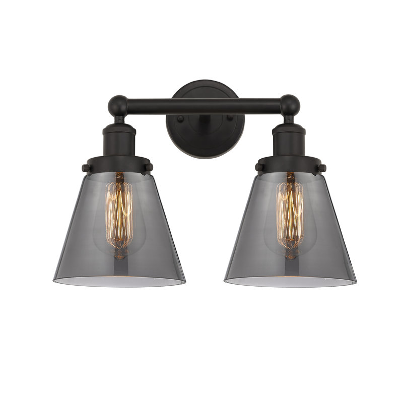 Éclairage pour meuble-lavabo à 2 lumières à intensité variable Cornville, gris, Bronze huilé