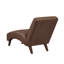 Chaise longue rembourrée avec coussin en cuir technique brun