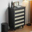 Armoire d'appoint en bois manufacturé noir massif