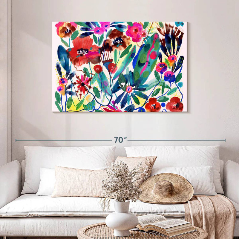 Vibrant Wild Garden, 30" H x 45" W