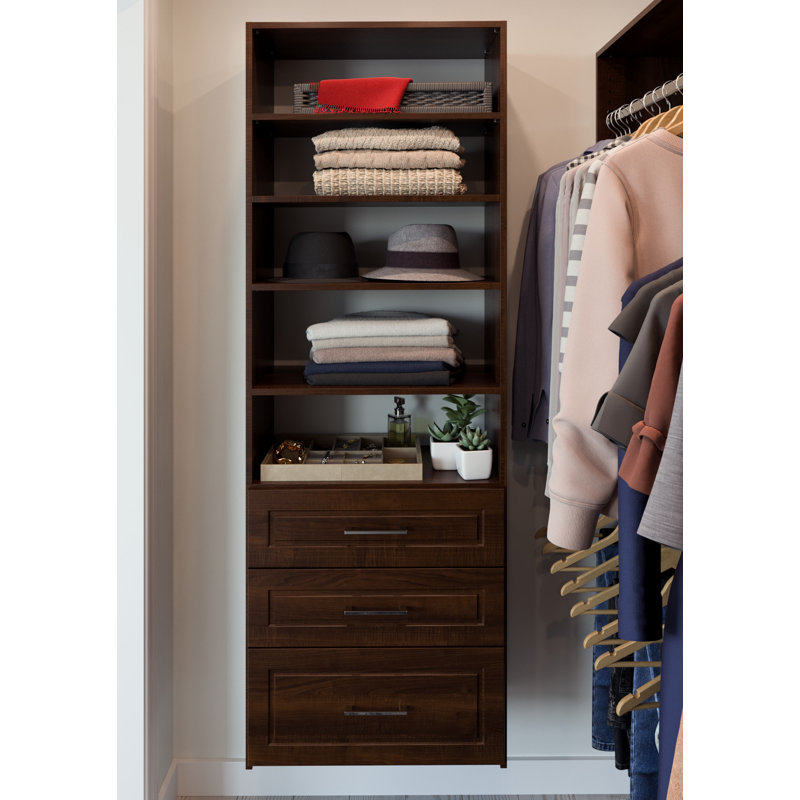 Ensembles de rangement pour système de placard l 25,13 po Cindy, Truffe