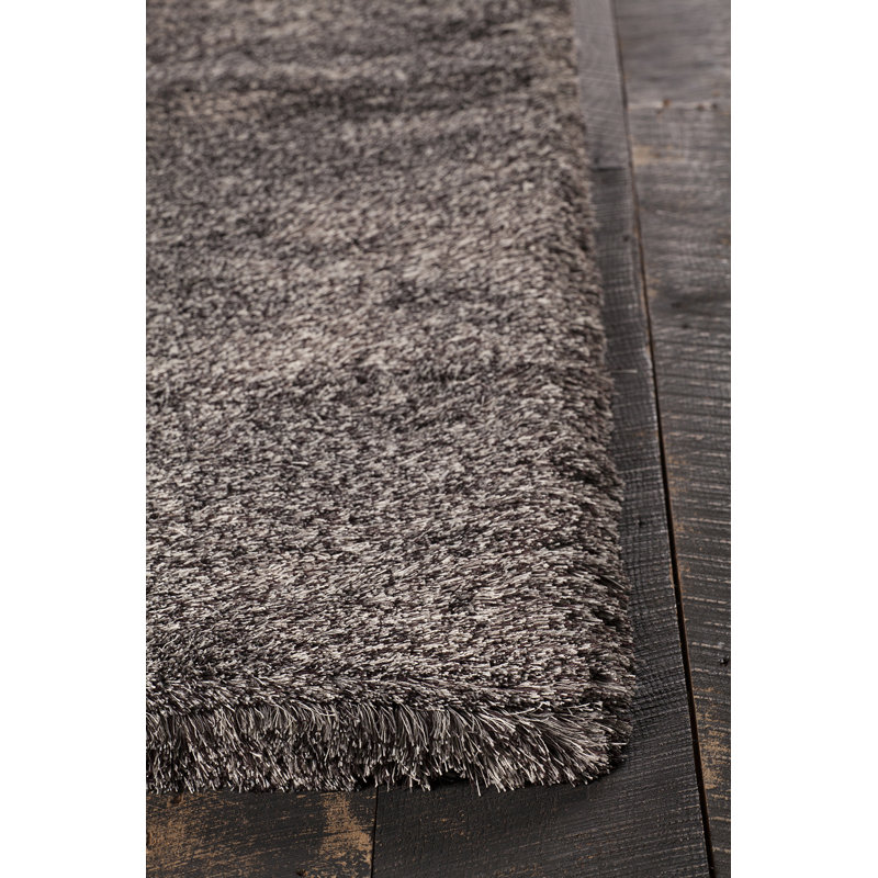 Elisha Hand-Woven Gray/Black Area Rug, Brown/Beige, Rectangle 5' x 7'6"
