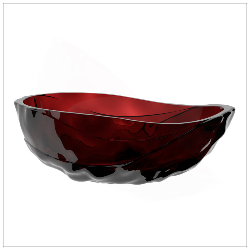 67 Inch Freestanding Solid Surface Soaking Bathtub