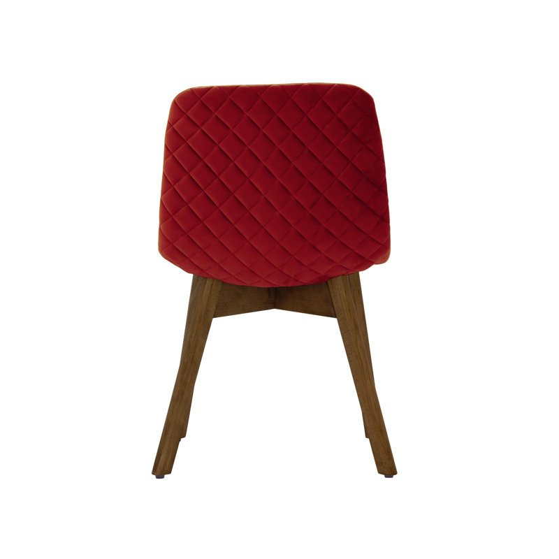 Jada 48cm H Velvet Upholstered Side Chair, Red