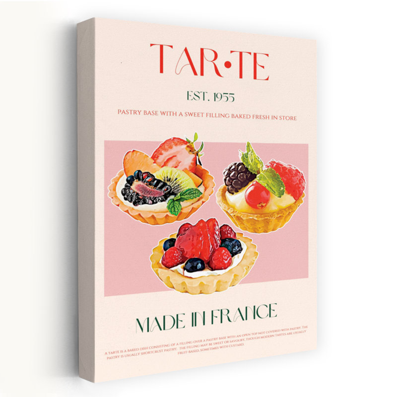 Tartelettes aux fruits français, H 48 po x l 32 po