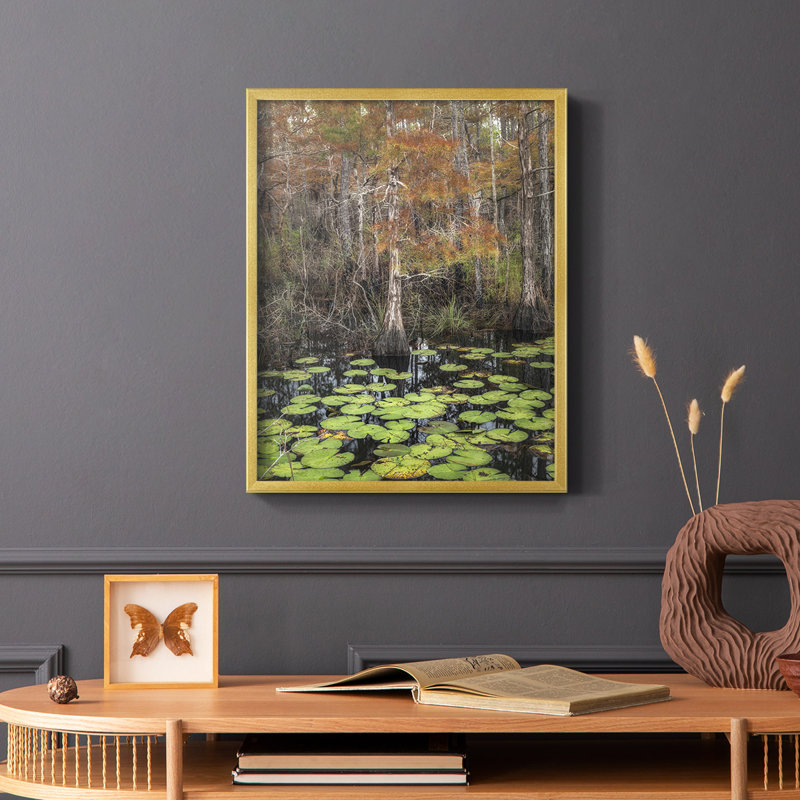 «Black Water I», reproduction encadrée - bois massif, Or, H 28 po x l 22 po