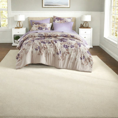 Ensemble de literie à motif floral taupe, polyester doux, motif aquarelle, confort à la maison
